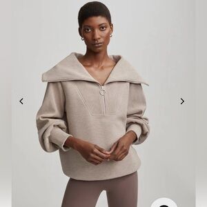 Barley Vine Half Zip Pullover Taupe Marl M Medium - Like New